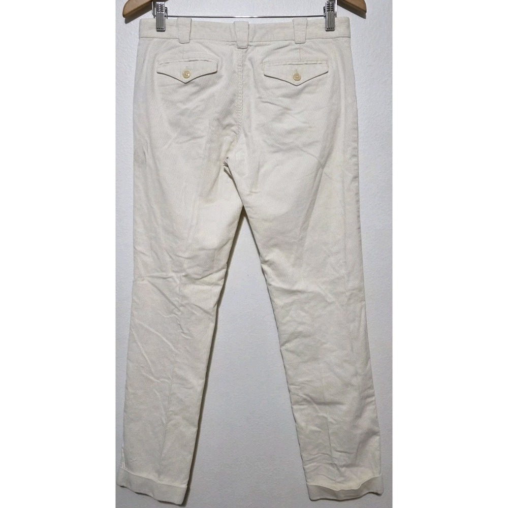 Polo Ralph Lauren Ivory White Corduroy Pants Sz 6 Straight Cuff Leg Low Rise EUC - Picture 4 of 7